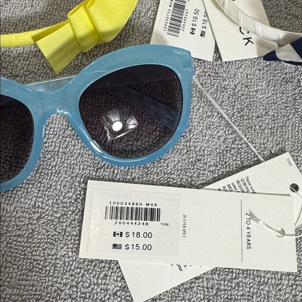 Janie and Jack headbands NWT‎ Blue Sunglasses with Yellow and Navy Headbands